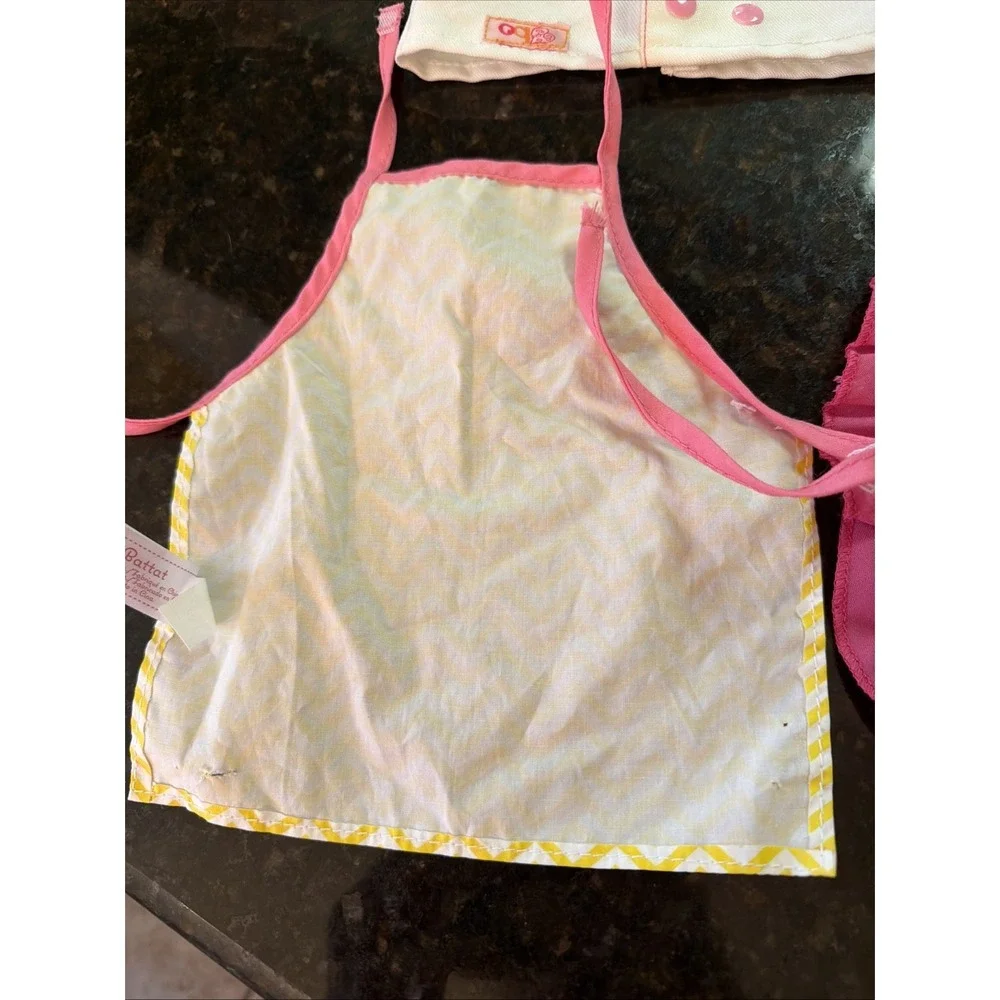 18 In Doll Baking Apron Jacket Accessories Kitchen w/‎ Girls Apron And Chefs Hat